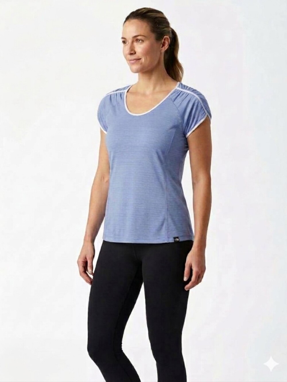 The North Face Women's Y2K VaporWick Periwinkle Ruched Athletic Top Mod M /VTG L